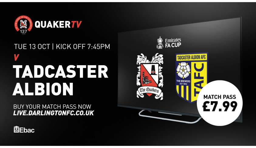 Buy your pass for the Darlington v Tadcaster FA Cup tie now!