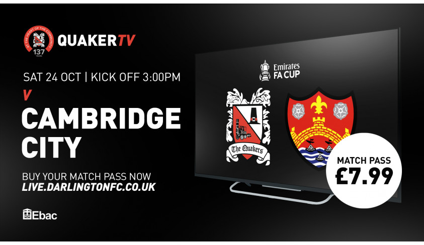 Buy an FA Cup match pass for Quaker TV on Saturday!