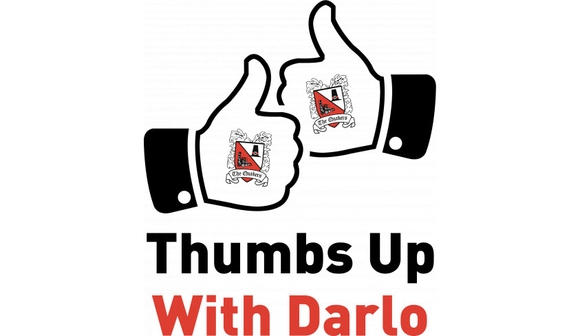 Darlington Youth FC presents cheque to Thumbs up with Darlo