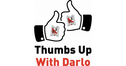 Darlington Youth FC presents cheque to Thumbs up with Darlo