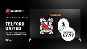 Buy your match pass for the Telford game on Saturday