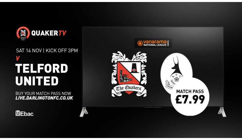 Buy your match pass for the Telford game on Saturday