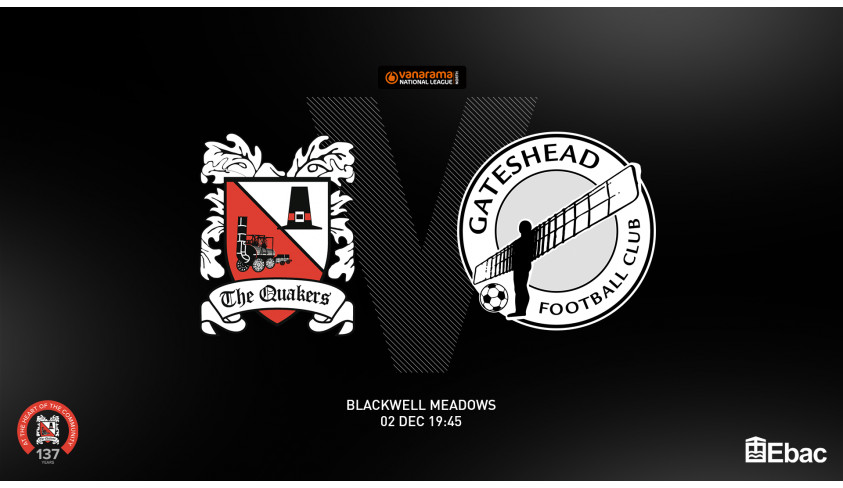 Gateshead home game moved back by a day