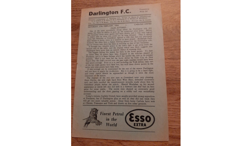 Programmes from the 1953-54 season; Part 3