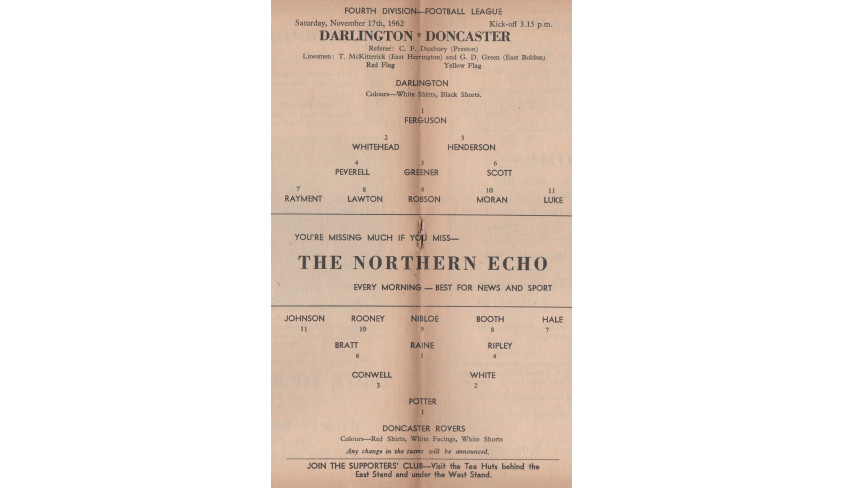 Memory Match -- Doncaster 1962