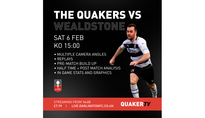 Watch the Wealdstone game on Quaker TV!