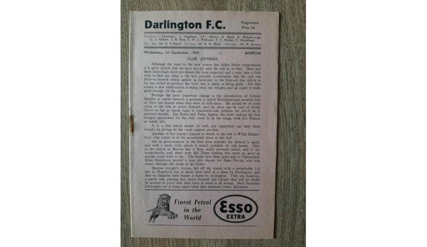 Programmes from the 1954-55 season -- part 1
