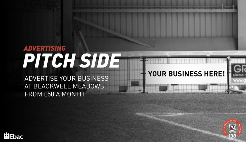 Stadium advertising at Blackwell Meadows from £50 per month!