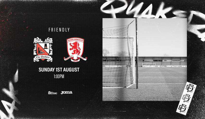 Quakers arrange Middlesbrough friendly