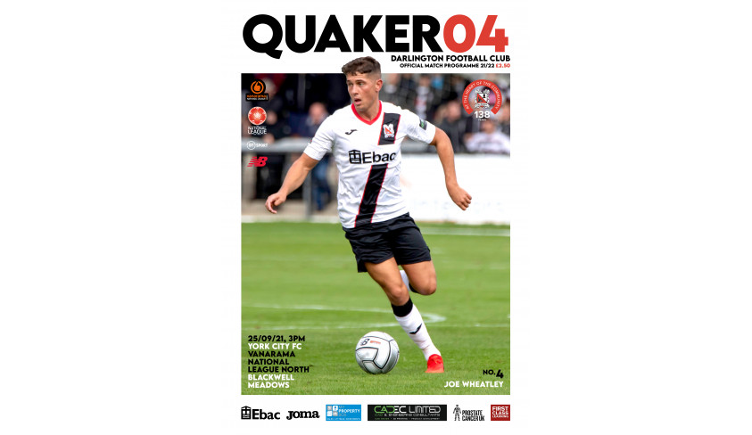 In Saturday's matchday programme