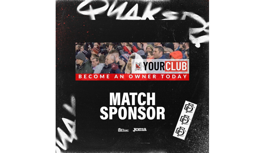 Thanks to our match sponsors Your Club!