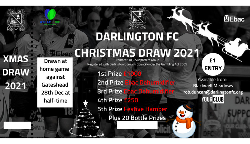 £1000 to be won in the Darlington FC Christmas Draw!