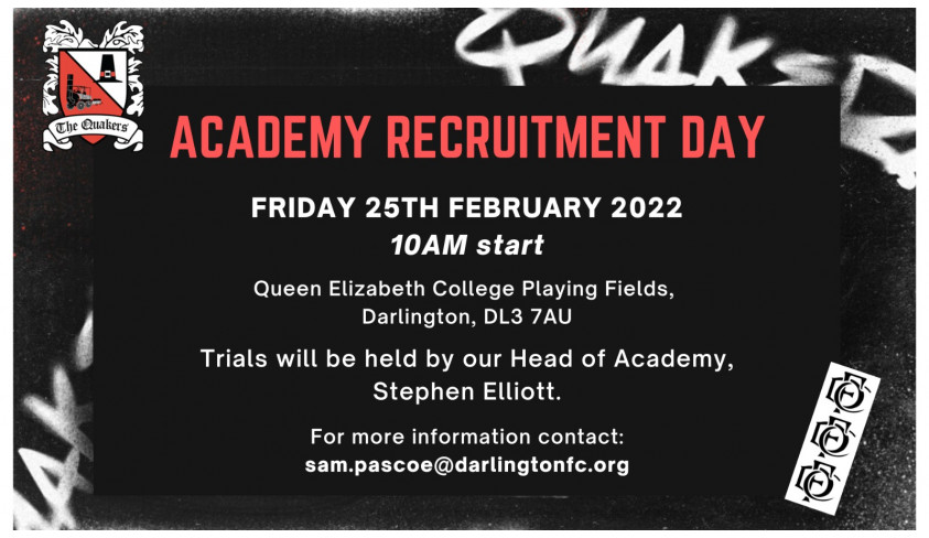 Come to our Academy Recruitment Day on Friday