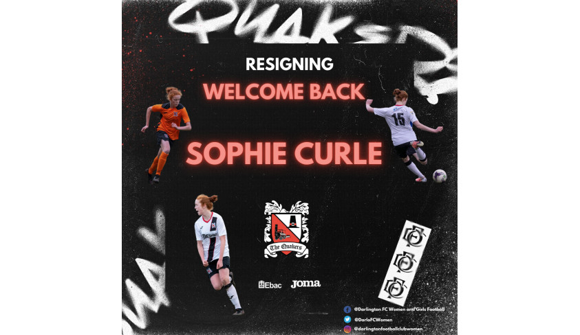 Welcome Back Sophie Curle 