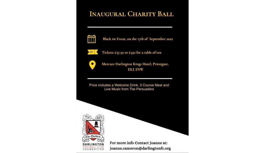 Charity Ball tickets now on Sale