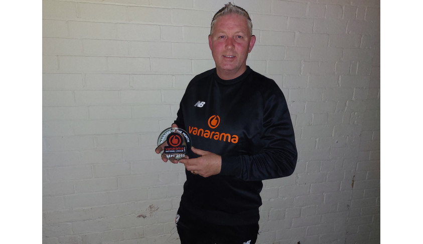 Alun wins the Manager of the Month award!