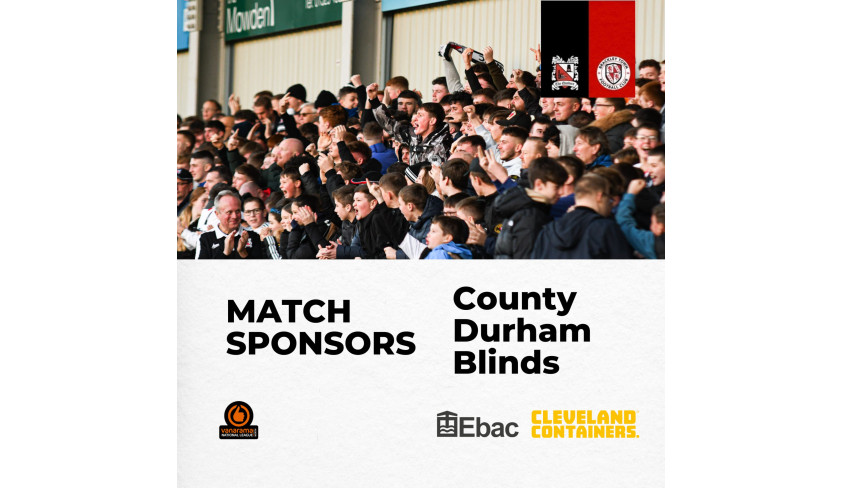 Thanks to our match sponsors County Durham Blinds