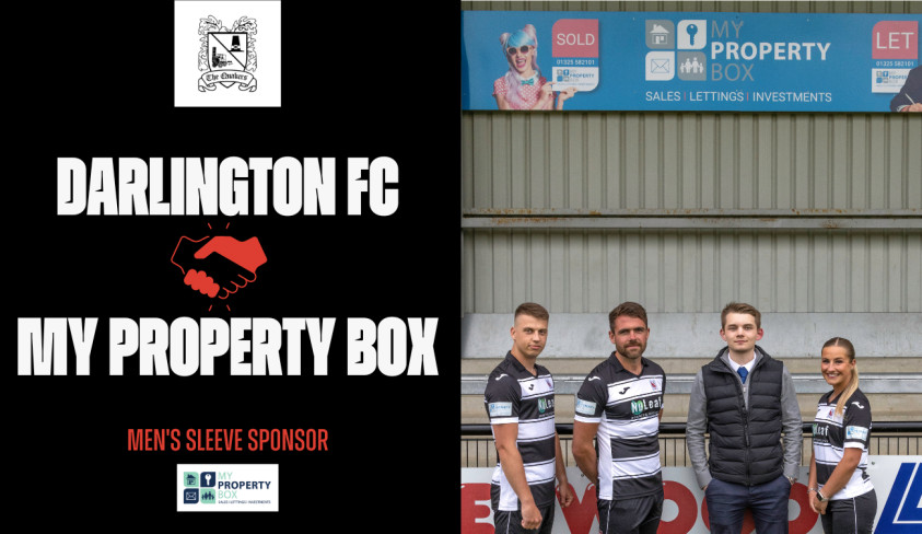 My Property Box Seals Sleeve Sponsorship with Darlington FC