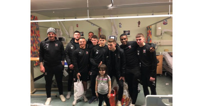 Quakers players and staff visit Darlington Memorial Hospital