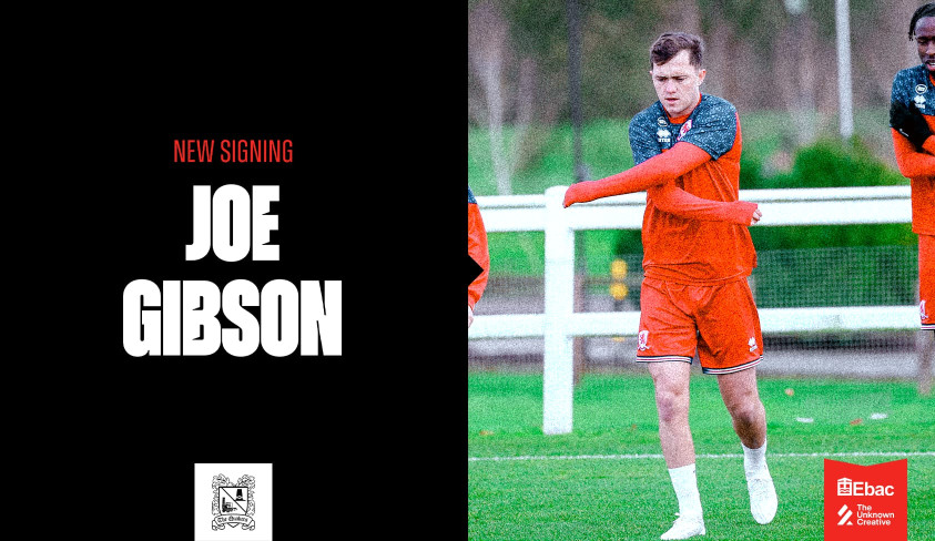 Quakers sign Joe Gibson from Middlesbrough