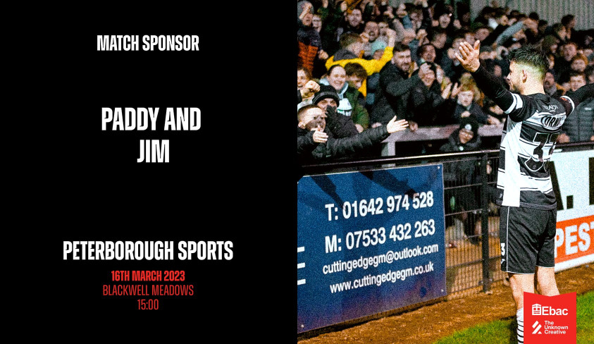 Thanks to our match sponsors: Paddy and Jim