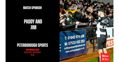 Thanks to our match sponsors: Paddy and Jim