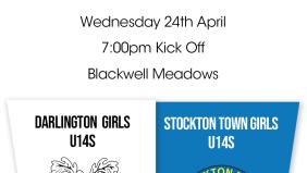 Under 14 girls football at Blackwell Meadows tonight