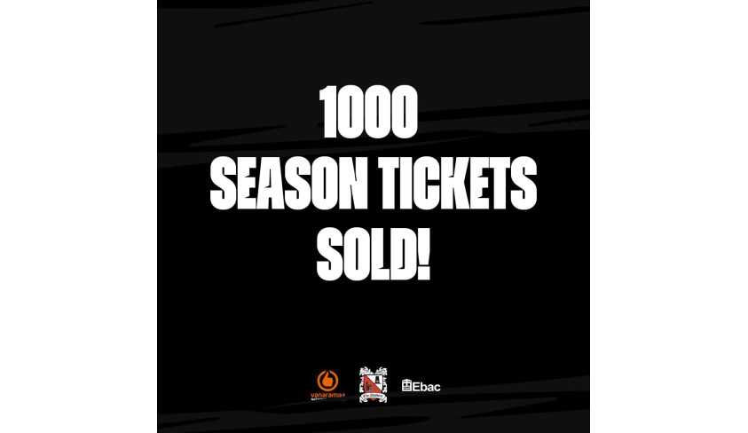 Season ticket sales pass 1000!