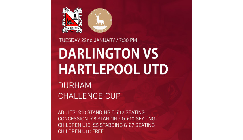 Important information: Police advice to Darlington and Hartlepool supporters attending Tuesday’s Durham Challenge Cup tie.