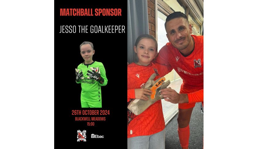 Thanks to our matchball sponsor, Jesso the goalkeeper