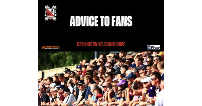 Advice to fans: Darlington v Scunthorpe