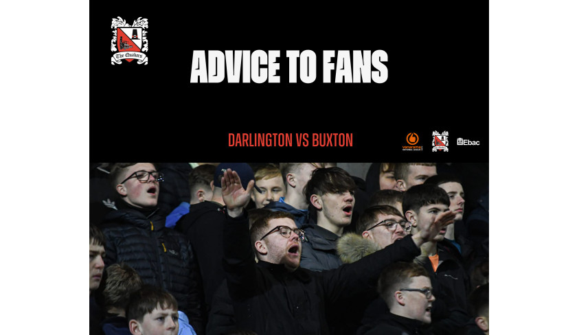 Darlington v Buxton: advice to fans