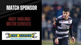 Thanks to our match sponsor: Andy Harland Motor Services