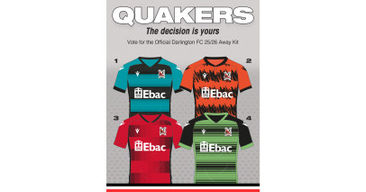 Vote for the Darlington FC away kit for season 2025-26!