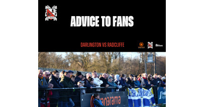 Darlington v Radcliffe: Advice to fans