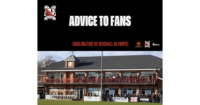 Darlington v Rushall Olympic: Advice to fans