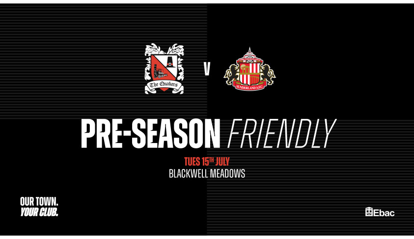 Quakers face Sunderland Under 21s in first home friendly