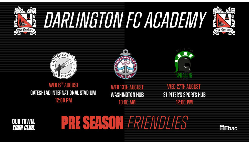 Academy side arrange three friendlies