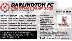 Buy your tickets for the Darlington FC Christmas Draw 2025!