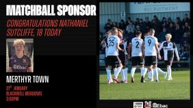 Thanks to our matchball sponsor: Nathaniel Sutcliffe
