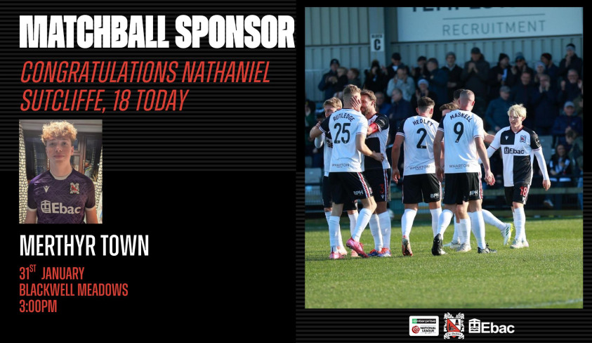 Thanks to our matchball sponsor: Nathaniel Sutcliffe